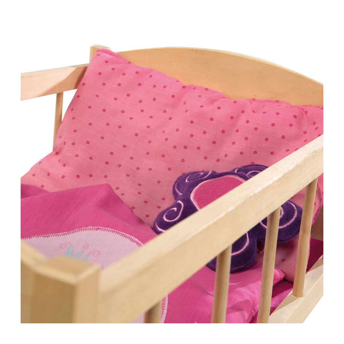 Roba Puppen Etagenbett Happy Fee aus Holz in Natur und Rosa - Bild 2