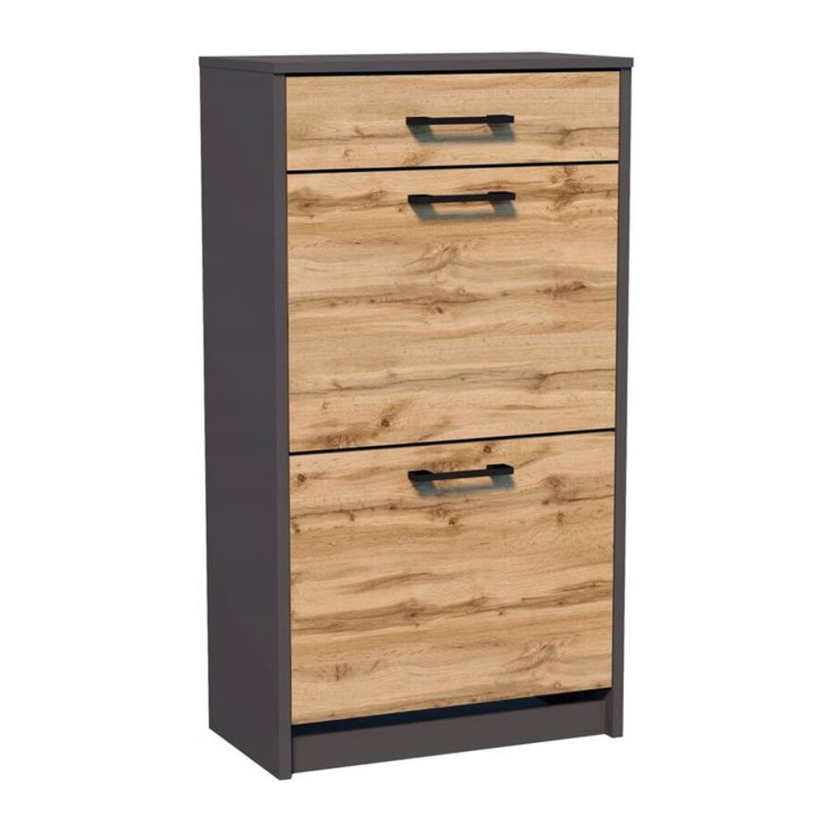 Roba Schuhschrank 2D1S mit Schubladenkommode in Grau und Wotan Design Modern - Bild 1