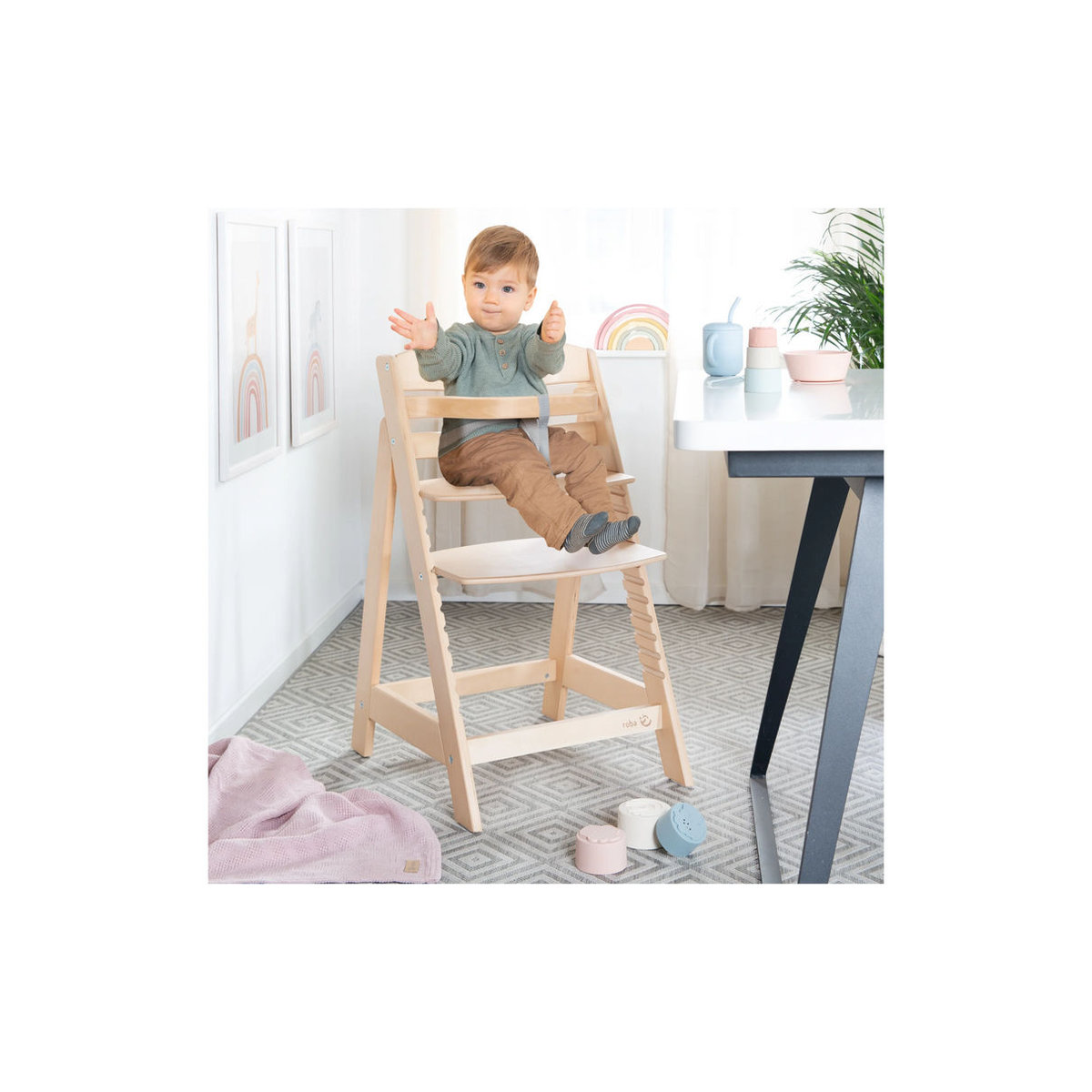 roba Treppenhochstuhl Sit Up III mitwachsend bis zum Jugendstuhl Holz Natur B/H/T: 44,5 x 80 x 54 cm - Bild 2