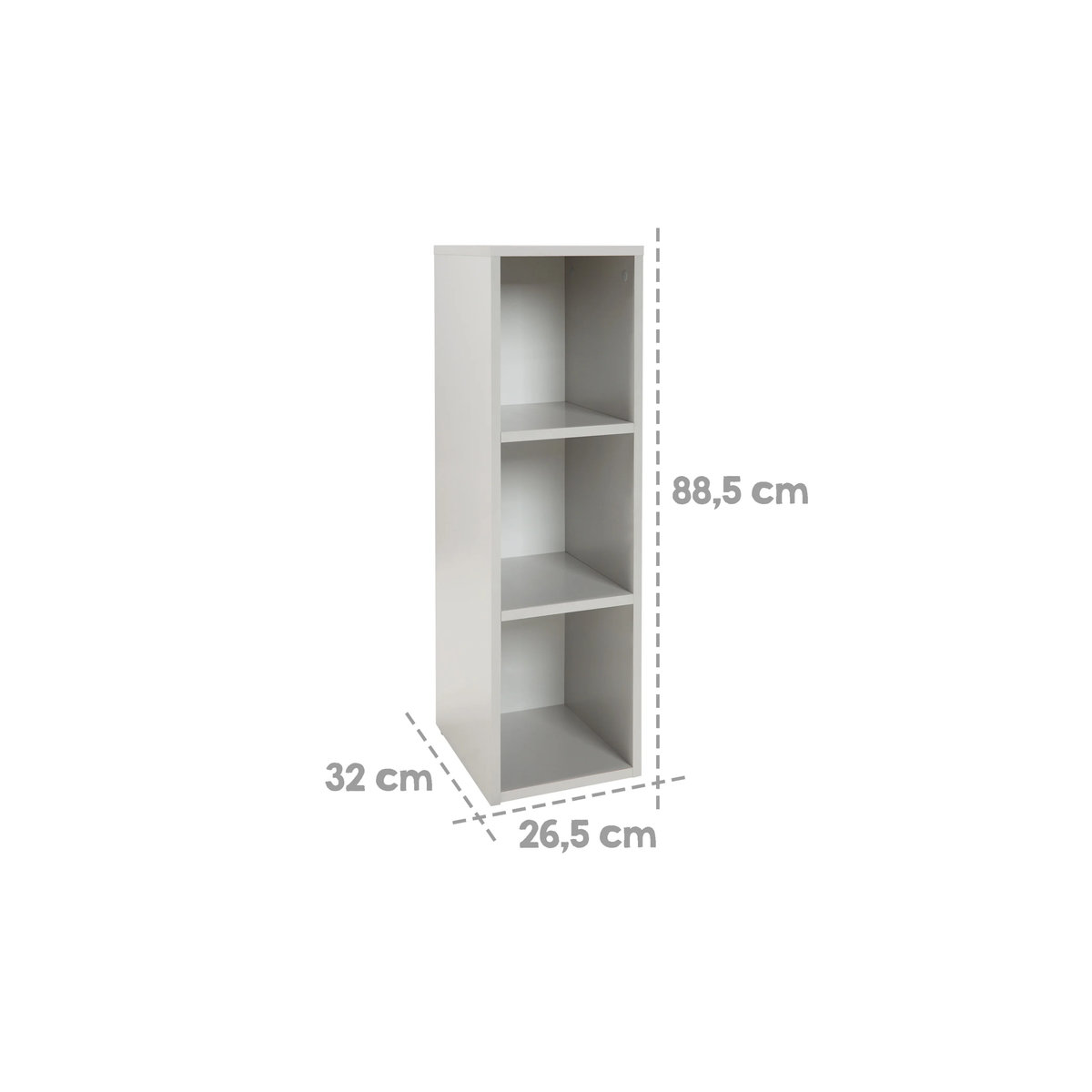 ROBA Universalseitenregal für Baby- und Kinderzimmer in Grau, freistehend mit 2 Einlegeböden, H x B x T: 88,5 x 32 x 26,6 cm - Bild 2
