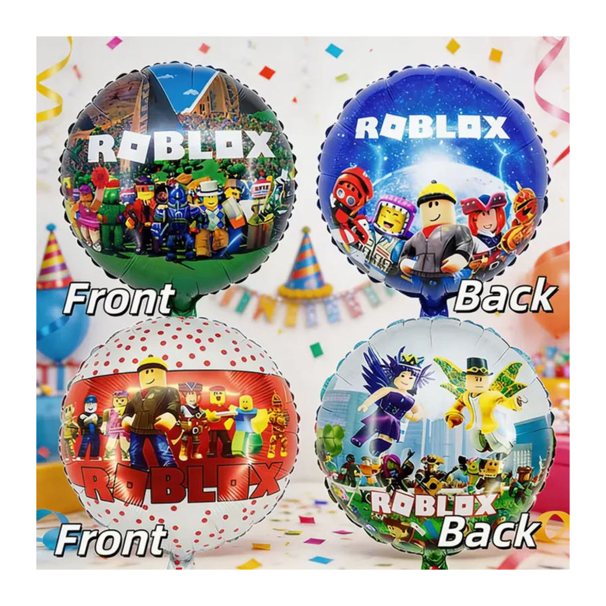 Roblox Aluminiumfolienballon-Set für Kinder als mehrfarbige Geburtstagsdekoration in Metall-Optik - Bild 4