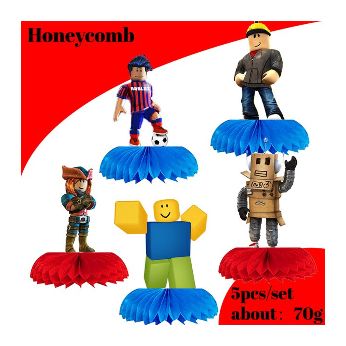 Roblox Waben-Partydekoration für Kinder zum Geburtstag, mehrfarbig, rund aus Papier - Bild 1
