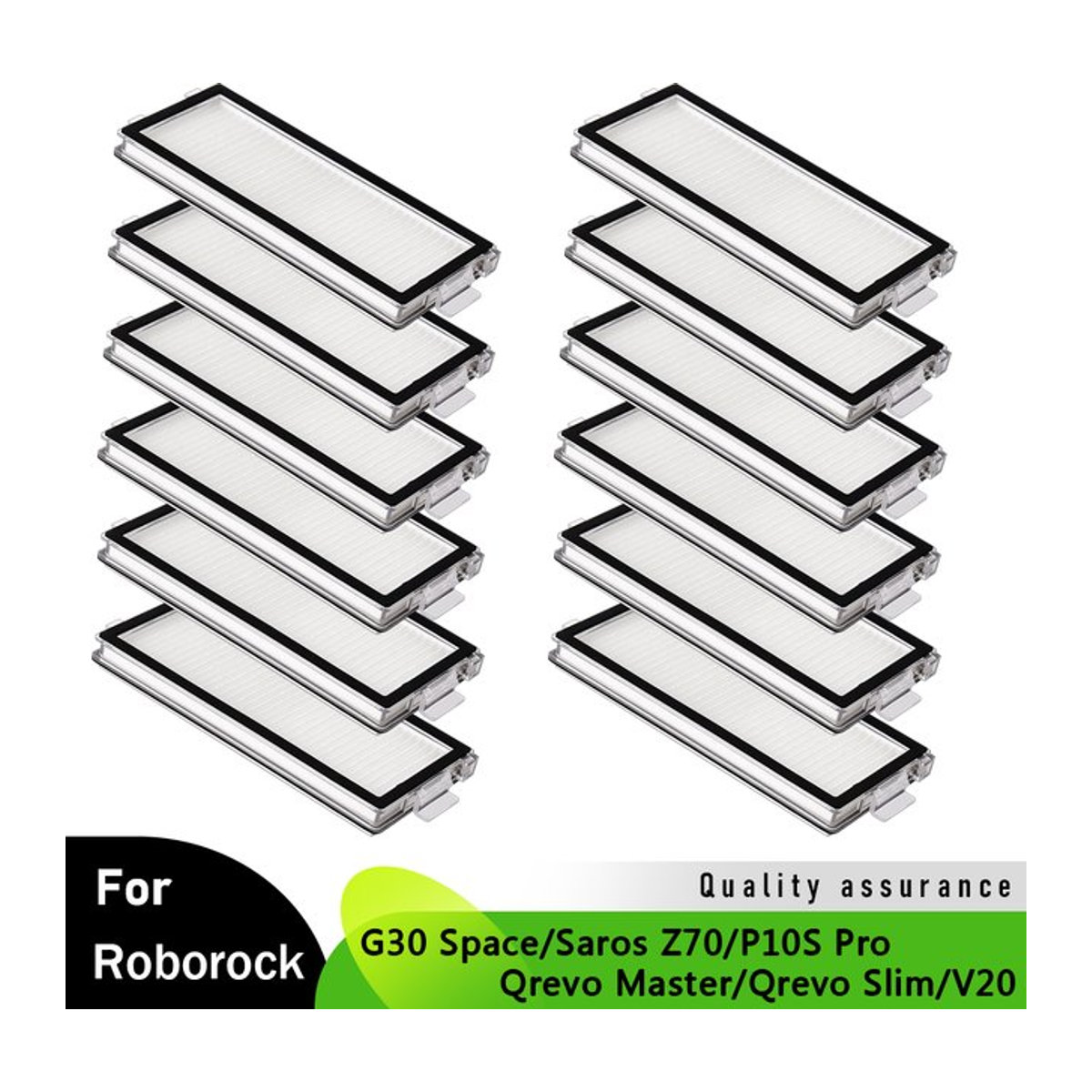 Roborock Ersatzfilter Weiß für G30 Space, Saros Z70, P10S Pro, Qrevo Master, Qrevo Slim und V20 Roboterstaubsauger, waschbar - Bild 1