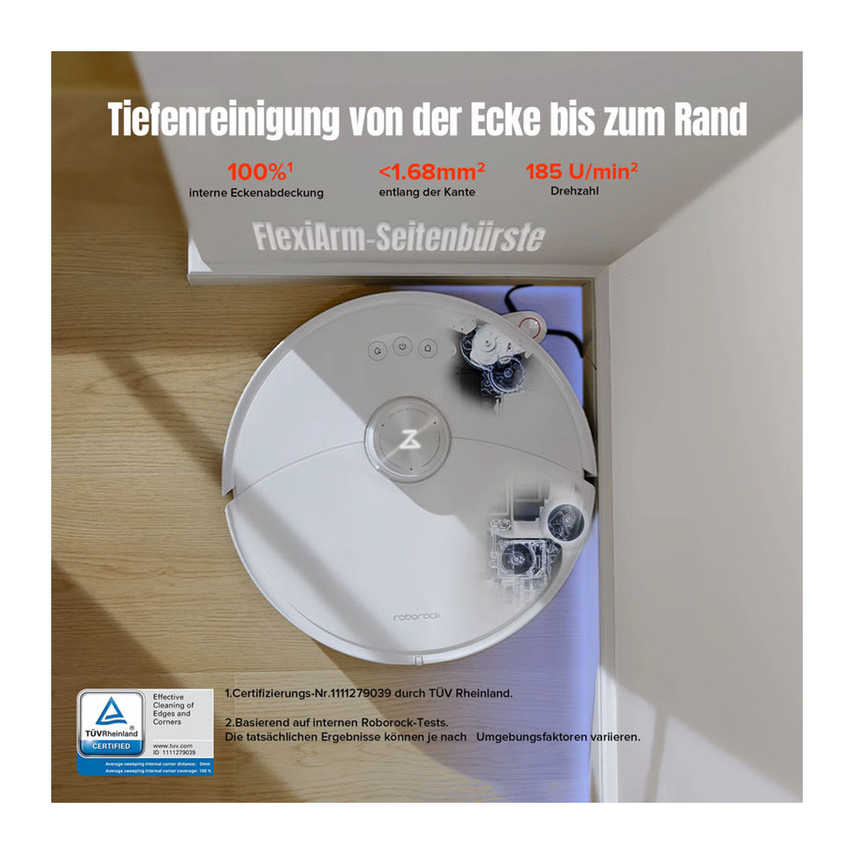 Roborock S8 MaxV Ultra Saugroboter mit Wischfunktion, Weiß, Generalüberholt - Bild 4