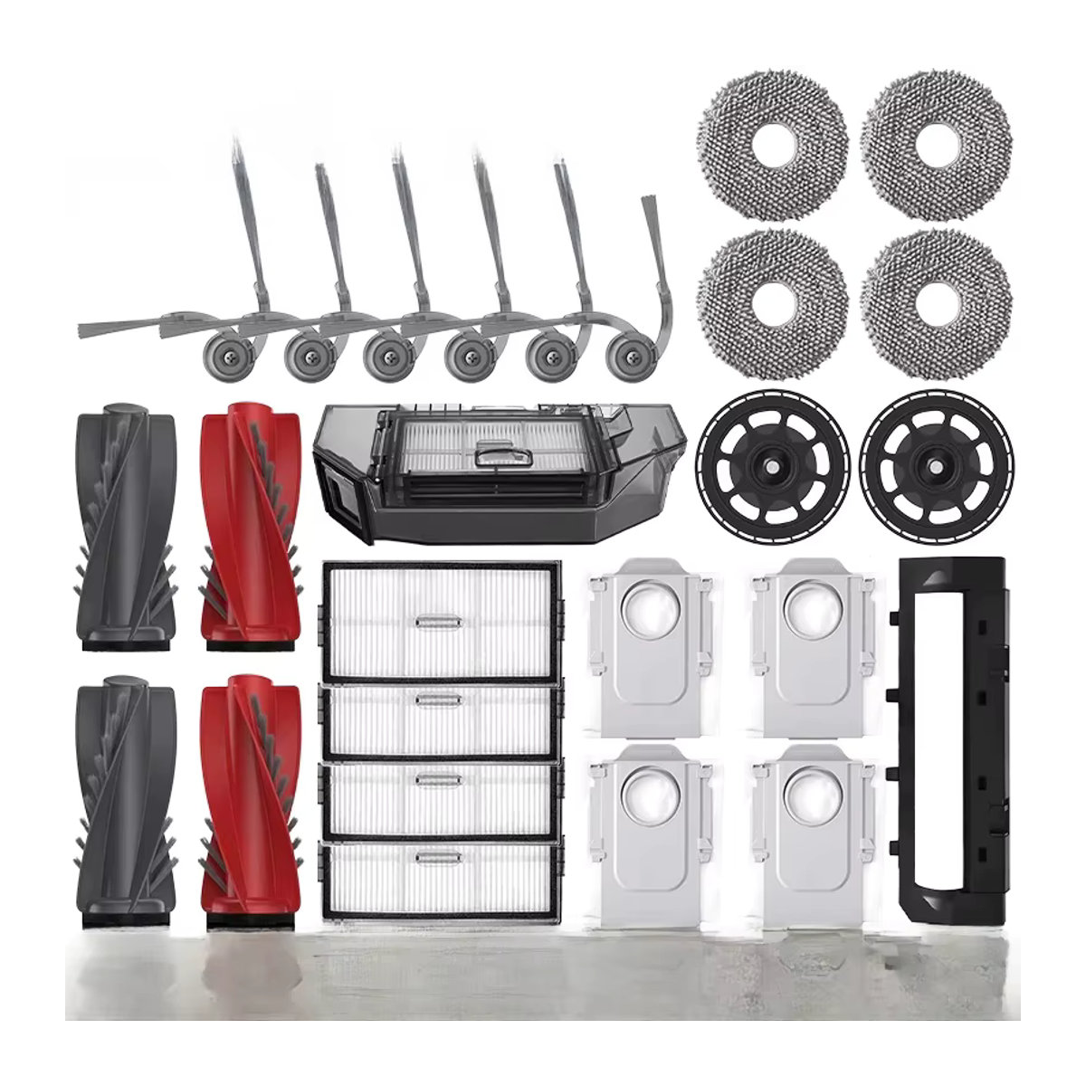 Roborock Zubehör-Set für Saros 10R, S9 MaxV Slim und G20S Ultra mit Hauptseitenbürste, Mopp, Hepa-Filter und Staubbeuteln in Braun und Bunt - Bild 4