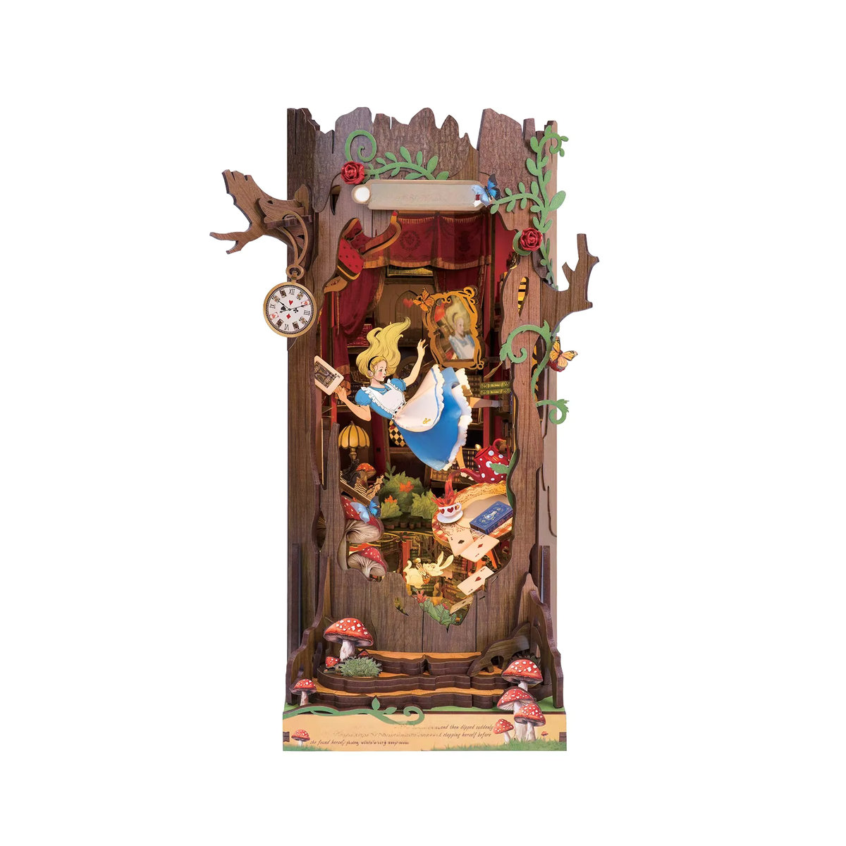 Robotime Fall into Wonder DIY Book Nook Bausatz mit Beleuchtung, mehrfarbiges Miniatur-Haus-Set aus Holz für Erwachsene - Bild 7