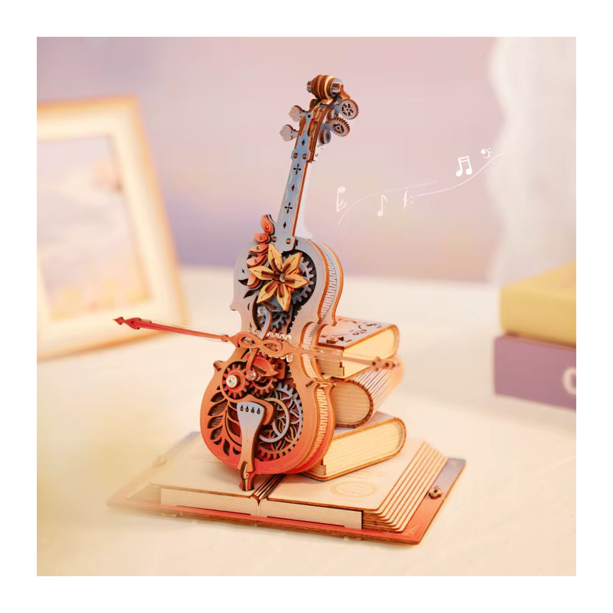 Robotime Magic Cello 3D-Holzpuzzle Spieluhr Katzenhimmel in Braun für Erwachsene - Bild 6