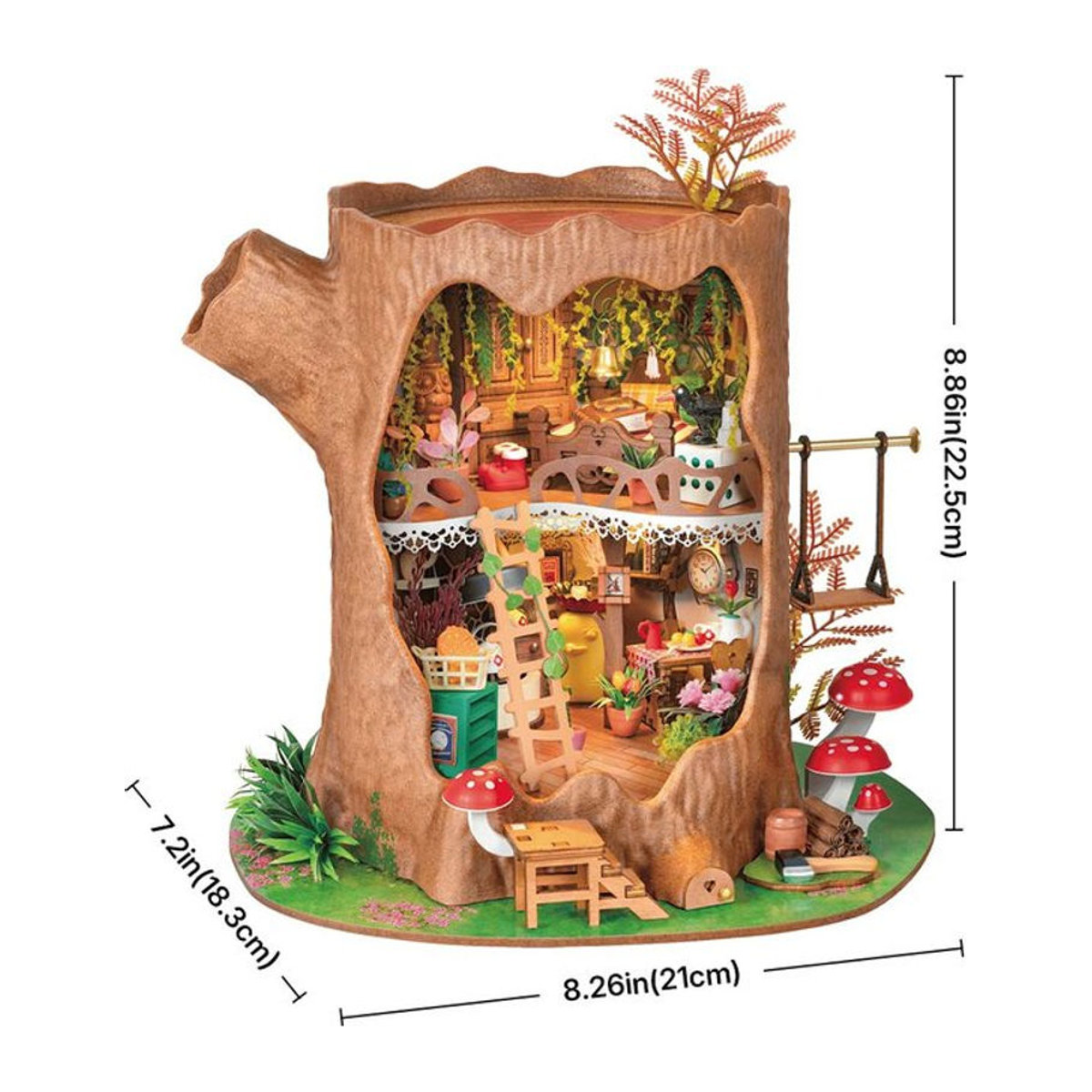 ROBOTIME Rolife 3D-Puzzle Märchenbaumhaus DIY Miniaturhaus aus Holz in Braun DG179 - Bild 1