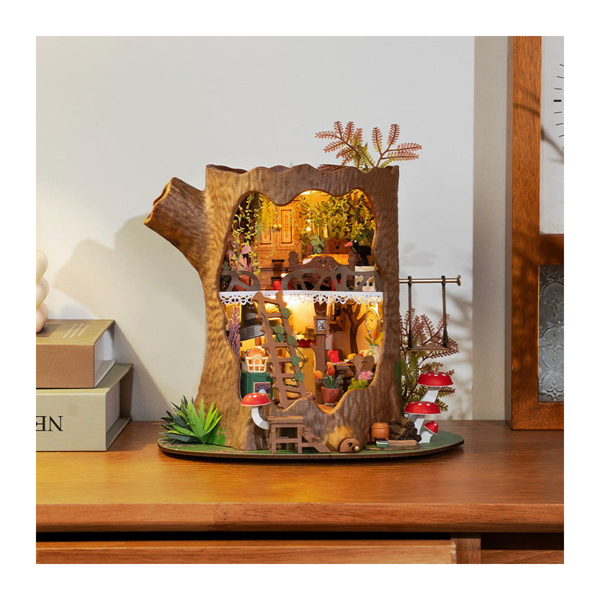 ROBOTIME Rolife 3D-Puzzle Märchenbaumhaus DIY Miniaturhaus aus Holz in Braun DG179 - Bild 5