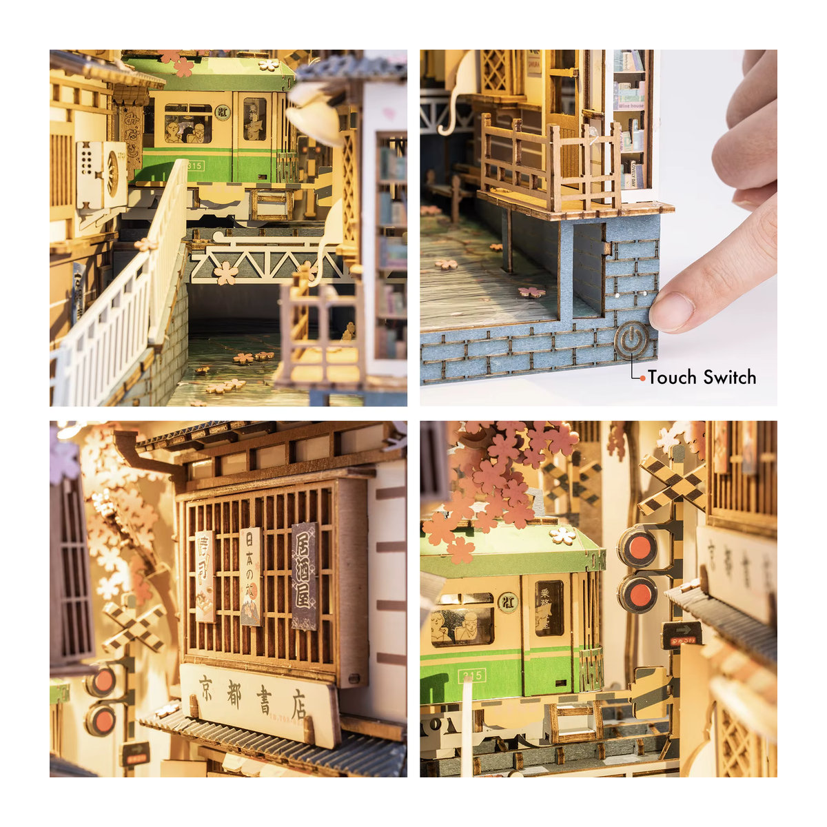 Robotime Rolife Book Nook DIY Holz Miniatur Haus Sakura Densya TGB01 mehrfarbig - Bild 3