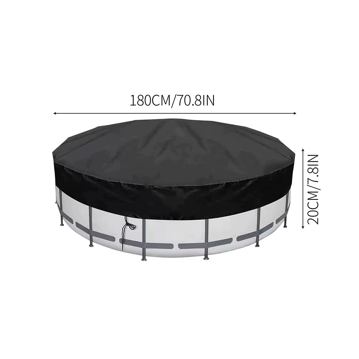Robuste runde Solar-Poolabdeckung für oberirdische Pools und Whirlpools, Durchmesser: 183 cm - Bild 3