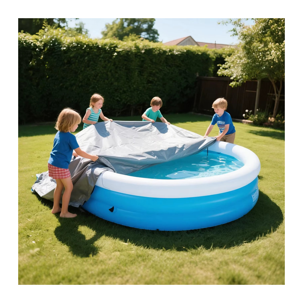 Robuste runde Solar-Poolabdeckung für oberirdische Pools und Whirlpools, Durchmesser: 183 cm - Bild 4