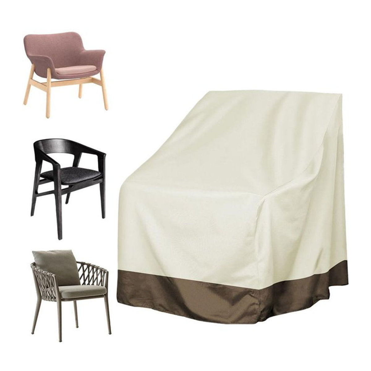 Robuste Staubschutzhüllen für Gartenmöbel und Schaukelstühle im Außenbereich, Beige - Bild 1