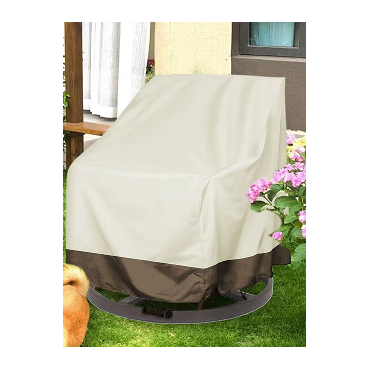 Robuste Staubschutzhüllen für Gartenmöbel und Schaukelstühle im Außenbereich, Beige - Bild 7