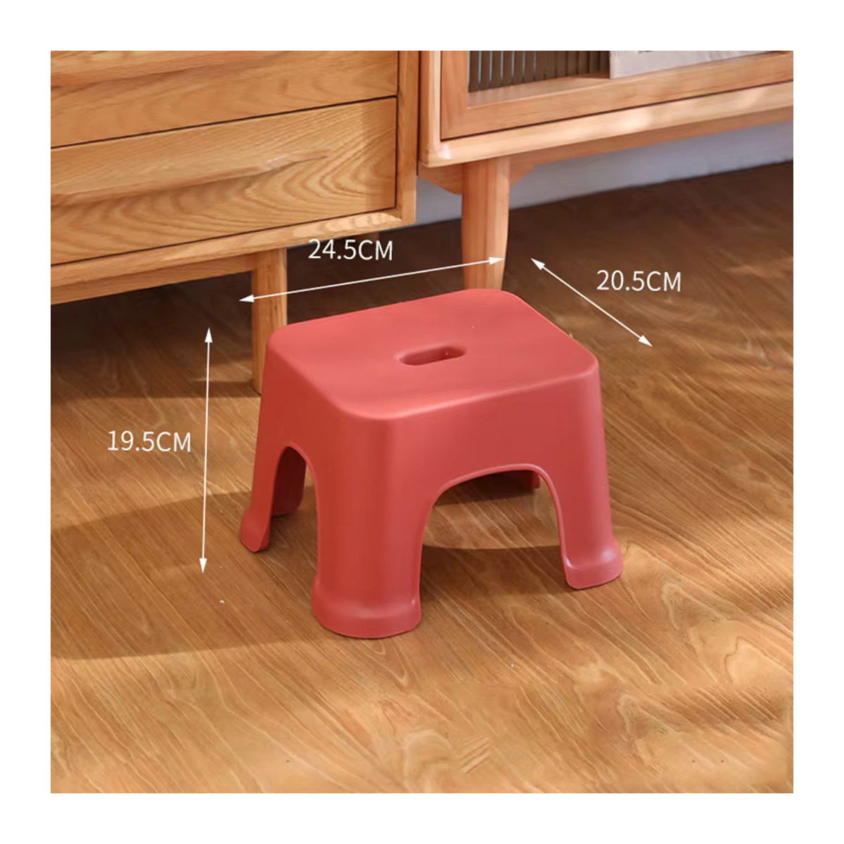 Robuster Kunststoff Hocker für Kinder und Erwachsene in Blau oder Rot - Bild 5