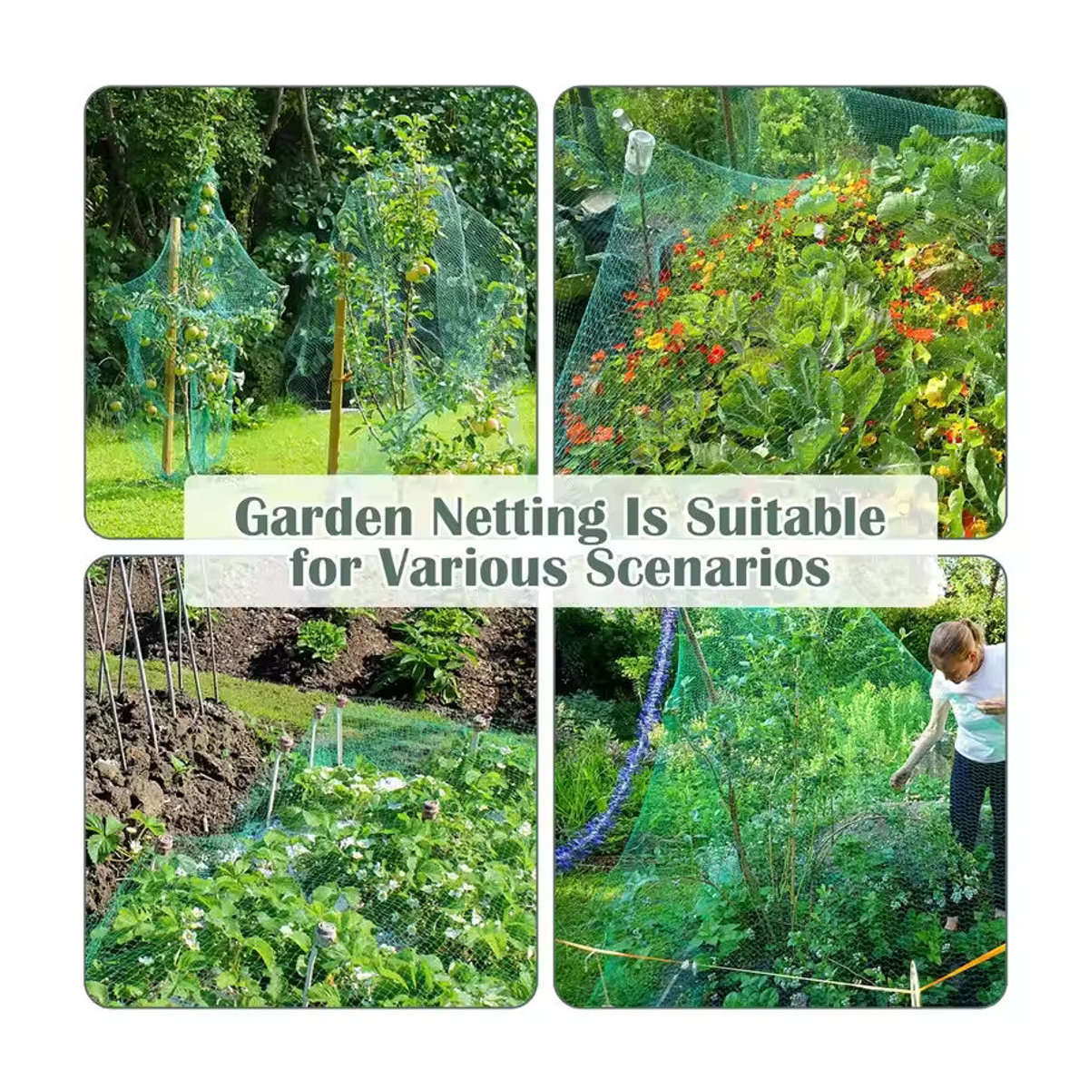 Robustes Anti-Vogel-Netz als schweres Schutznetz für Garten, Zaun und Kulturen zum Schutz vor Vögeln, Hirschen, Katzen, Hunden und Hühnern - Bild 2