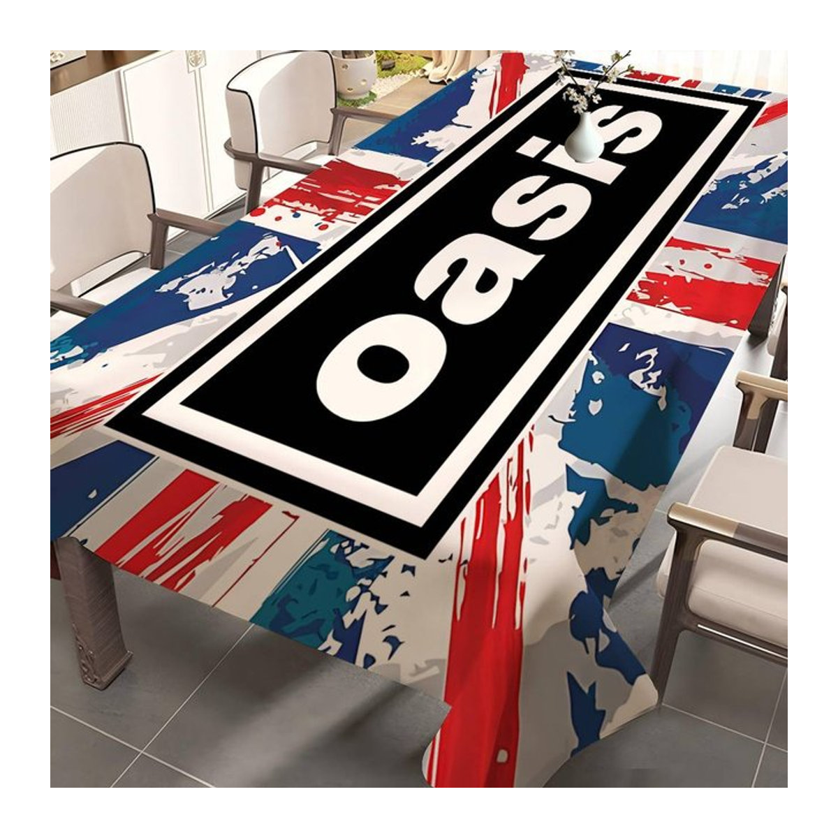 Rock O-Oasis Band Home Tischdecke für das Esszimmer, wasserdicht und schmutzabweisend, mehrfarbig - Bild 1