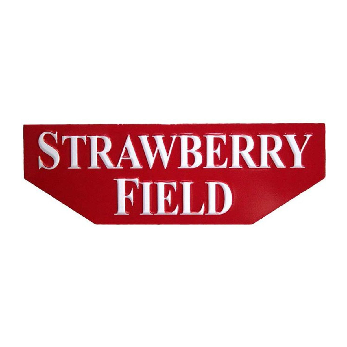 Rock Off Strawberry Field Geprägter Kühlschrankmagnet aus Metall in Weiß/Rot - Bild 1