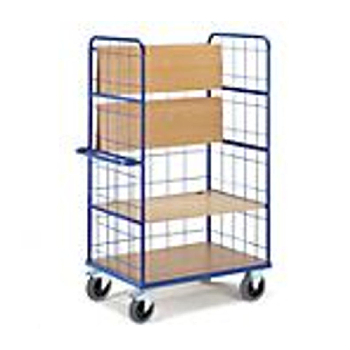 Rollcart AUG 18 Etagenwagen klappbar aus Stahl pulverbeschichtet in Enzianblau mit 3 Klapp-Etagen, B: 80 cm, L: 140 cm - Bild 3