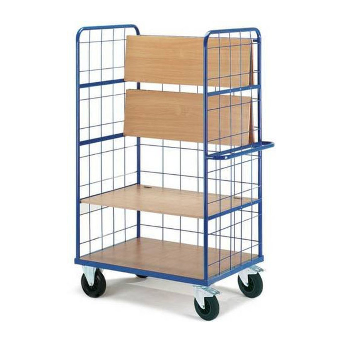 Rollcart AUG 18 Etagenwagen klappbar aus Stahl pulverbeschichtet in Enzianblau mit 3 Klapp-Etagen, B: 80 cm, L: 140 cm - Bild 4