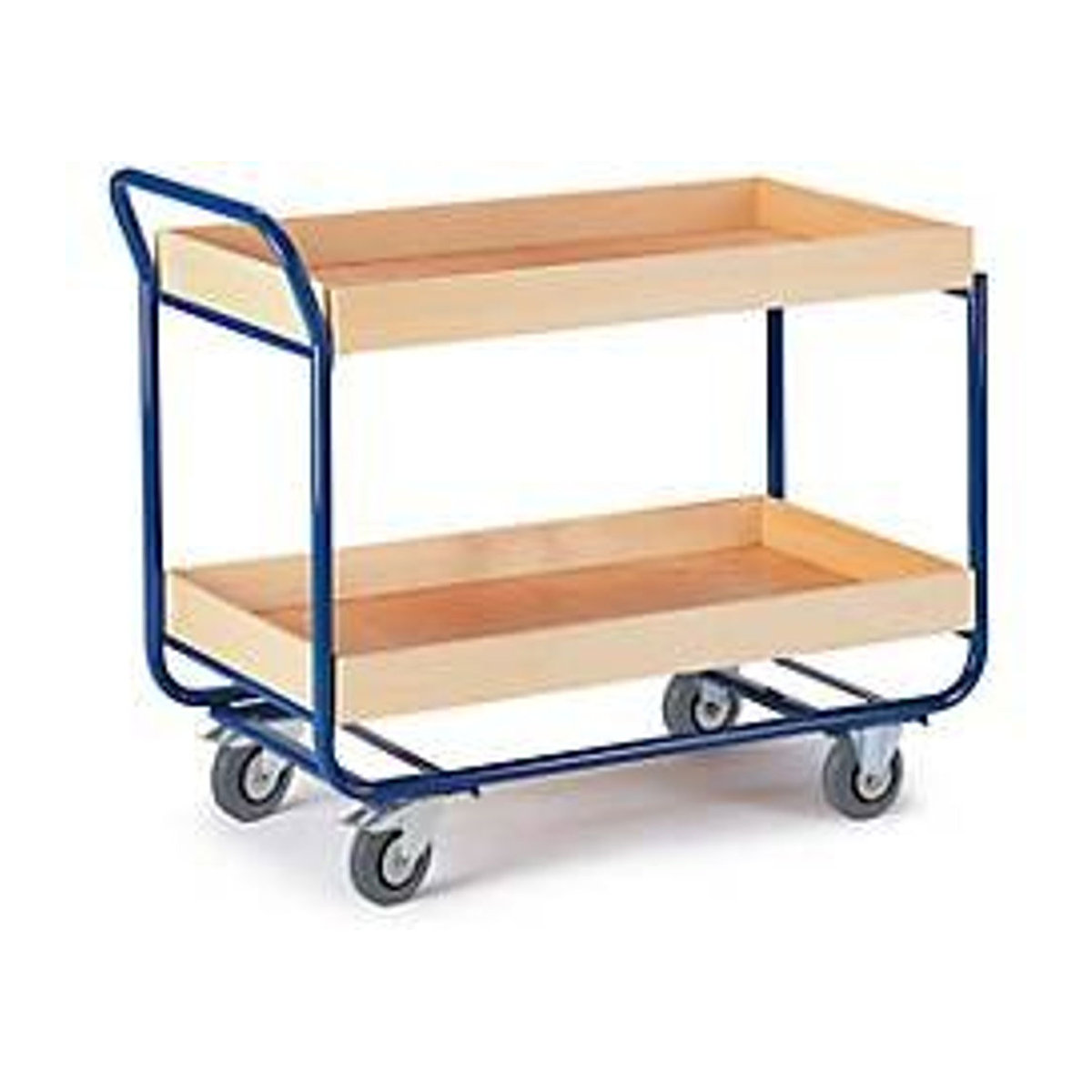 Rollcart Etagenwagen mit 2 Etagen und Hochrand in Buche-Dekor B/T: 1000 x 575 mm - Bild 3