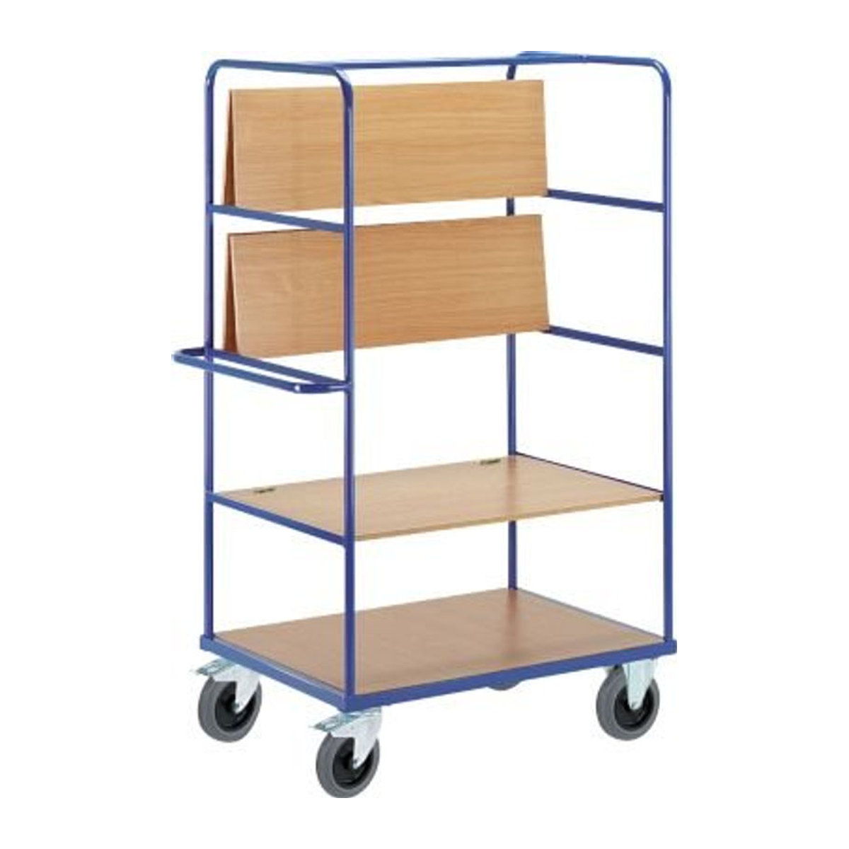 Rollcart Klapp-Etagenwagen mit 3 faltbaren Böden in Buchendekor, B/T: 1000 x 800 mm, Höhe: 188 cm - Bild 2