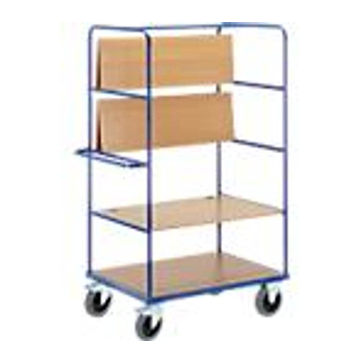 Rollcart Klapp-Etagenwagen mit 3 faltbaren Böden in Buchendekor, B/T: 1000 x 800 mm, Höhe: 188 cm - Bild 3