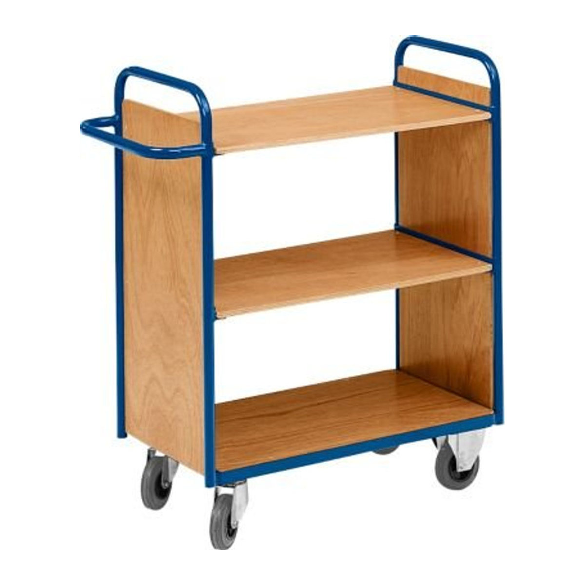 Rollcart Transportsystem Etagenwagen mit 3 Etagen in Blau und Buche-Dekor - Bild 2