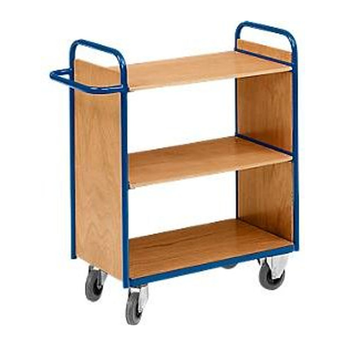 Rollcart Transportsystem Etagenwagen mit 3 Etagen in Blau und Buche-Dekor - Bild 3