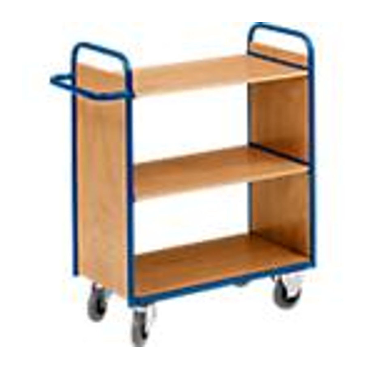 Rollcart Transportsystem Etagenwagen mit 3 Etagen in Blau und Buche-Dekor - Bild 4