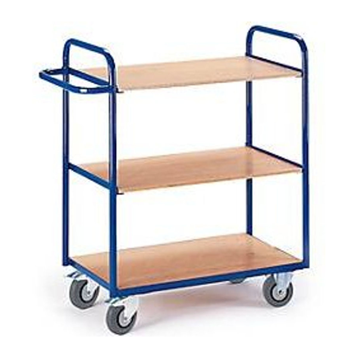 Rollcart Transportsysteme Etagenwagen aus Stahl und Holzwerkstoff mit 12 Etagen in Blau und Buche-Dekor B/T/H: 1000 x 500 x 50 cm - Bild 2