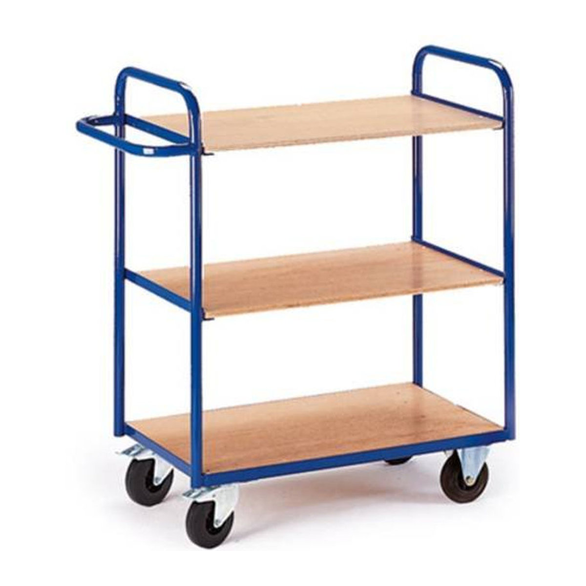 Rollcart Transportsysteme Etagenwagen mit 11 Etagen aus Stahl in Enzianblau und Buche-Dekor mit einer Traglast von 150 kg - Bild 1