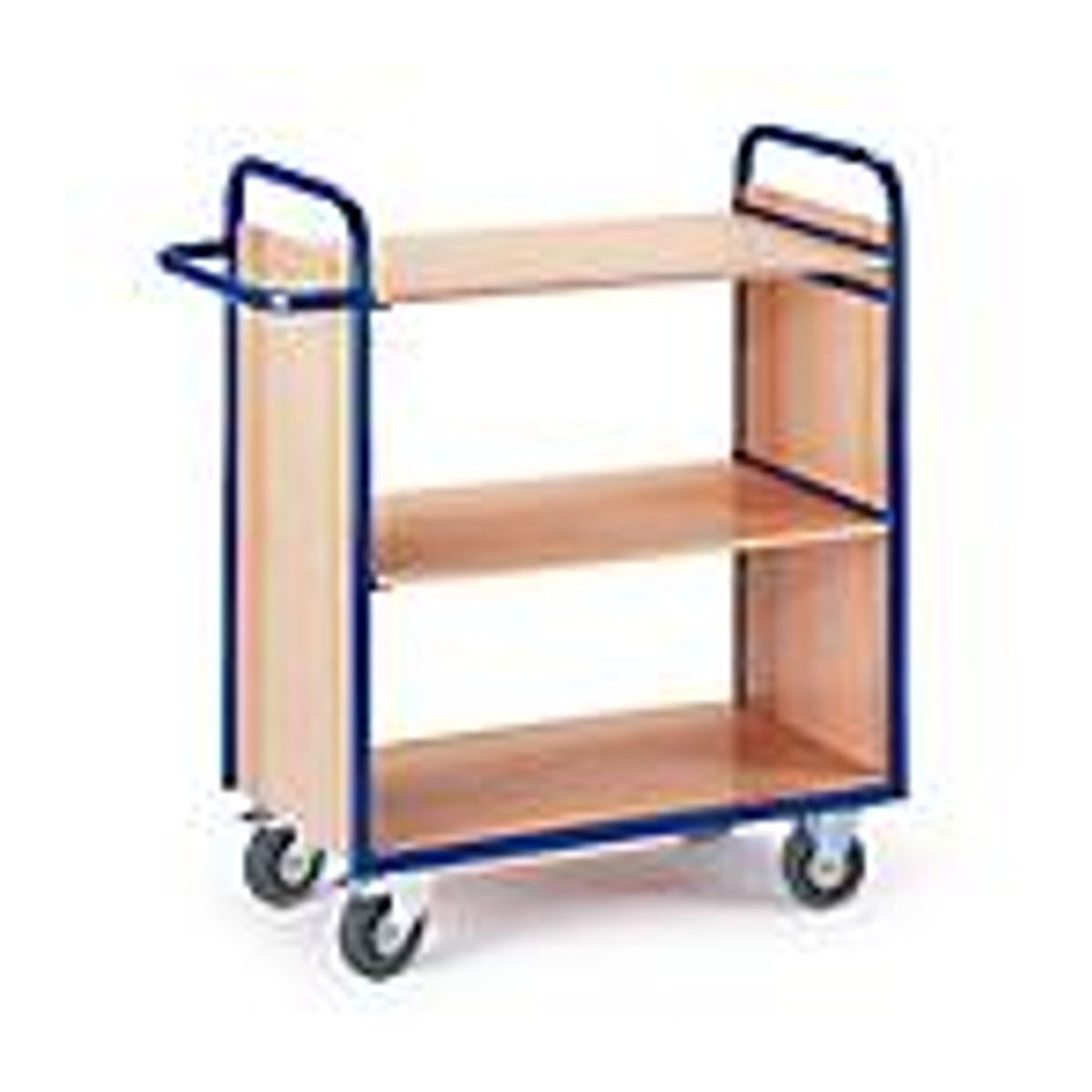 Rollcart Transportsysteme Etagenwagen mit 2 Wänden und 3 Etagen in Buche-Dekor, Höhe: 107 cm, B/T: 100 x 50 cm - Bild 2