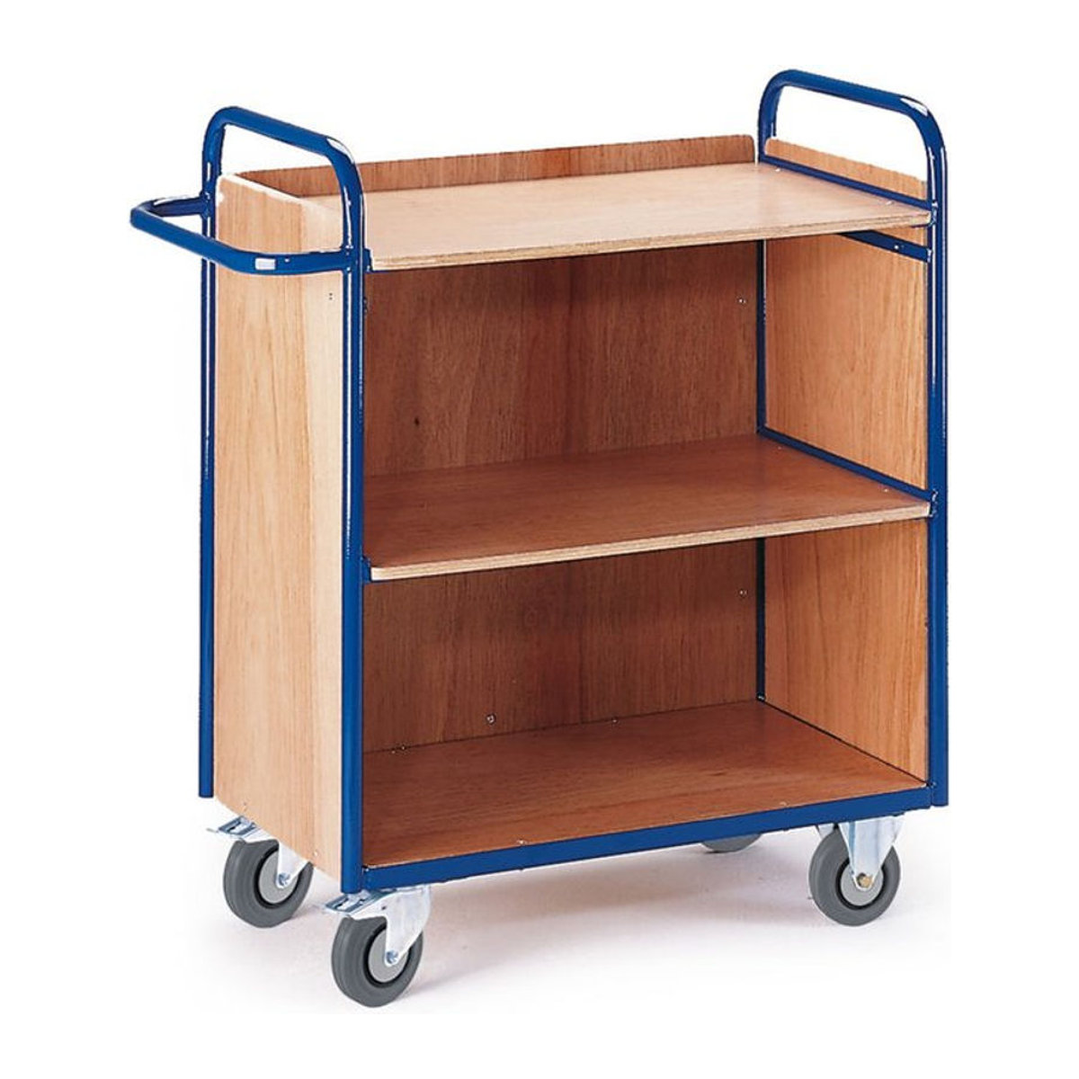Rollcart Transportsysteme Etagenwagen mit 3 Wänden und 3 Etagen in Buche-Dekor, Höhe: 107 cm - Bild 1