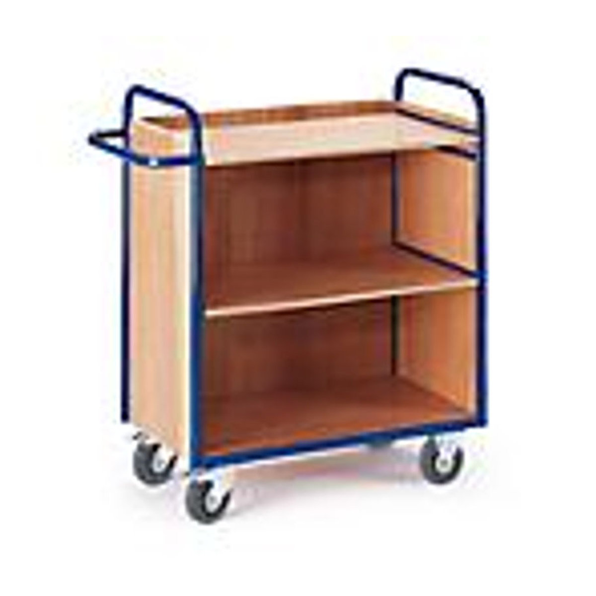 Rollcart Transportsysteme Etagenwagen mit 3 Wänden und 3 Etagen in Buche-Dekor, Höhe: 107 cm - Bild 4