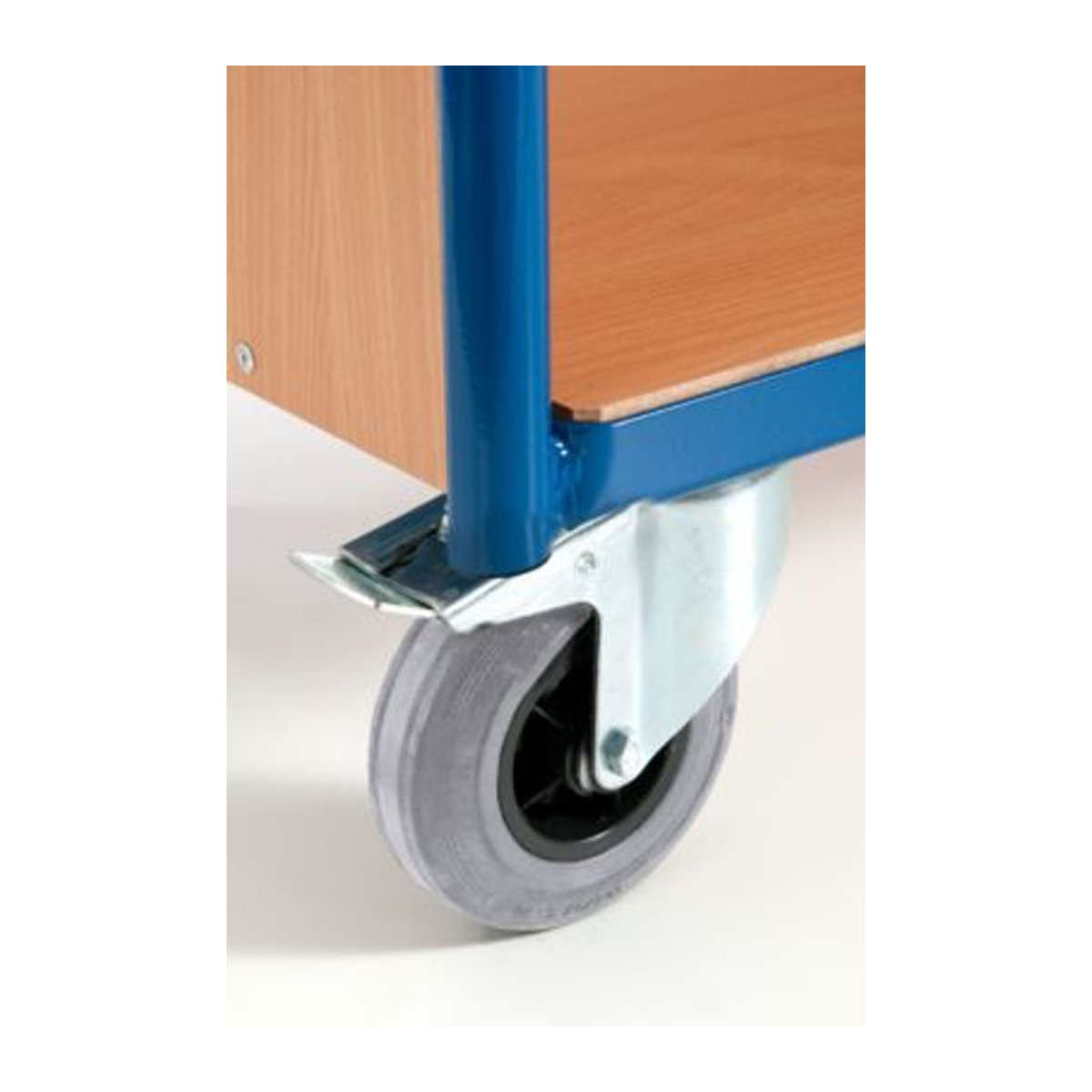 Rollcart Transportsysteme Etagenwagen mit 3 Wänden und 3 Etagen in Buche-Dekor und Blau - Bild 2