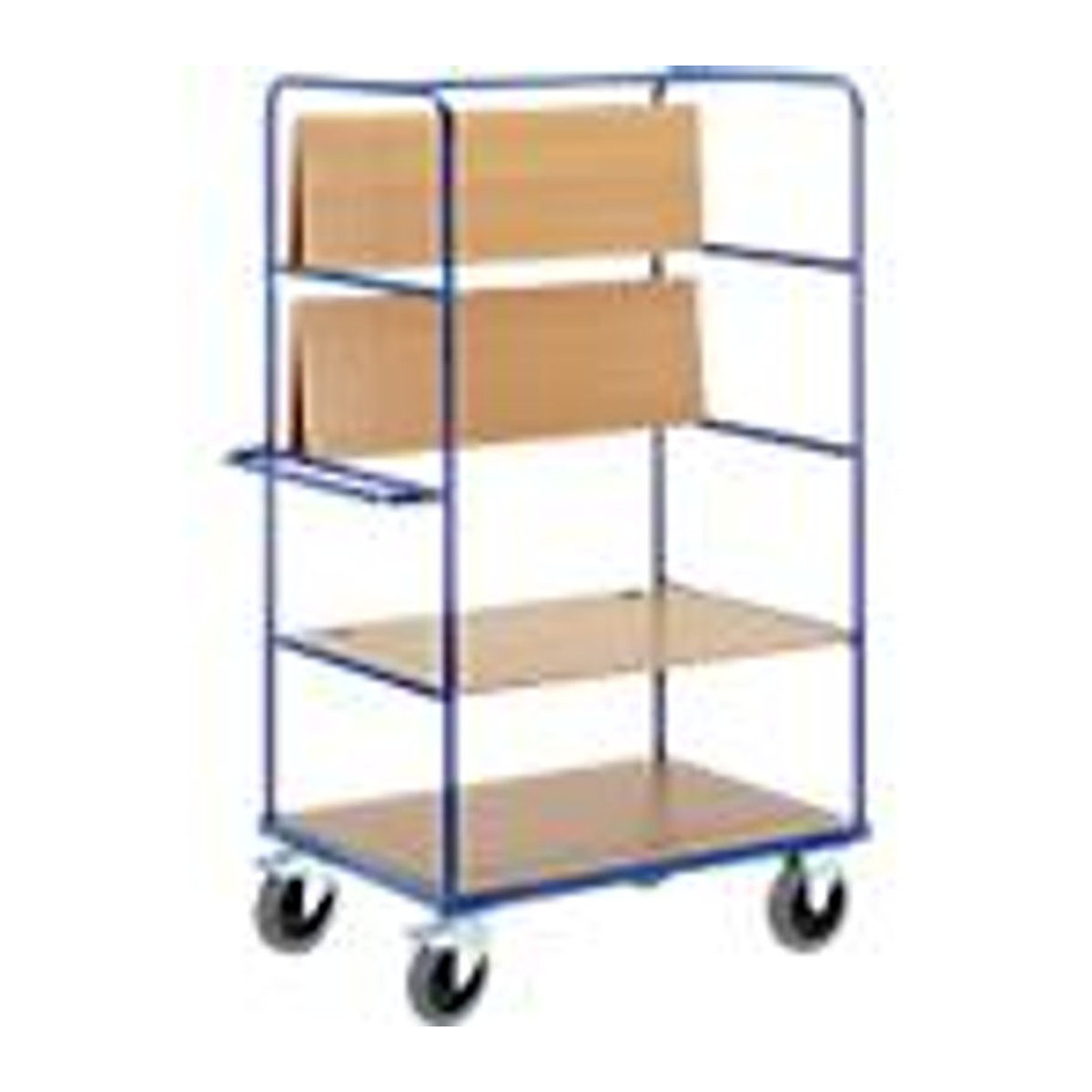 Rollcart Transportsysteme Etagenwagen ROLLCART AUG 08 klappbar aus Stahl pulverbeschichtet Enzianblau B: 120 cm, T: 80 cm - Bild 2