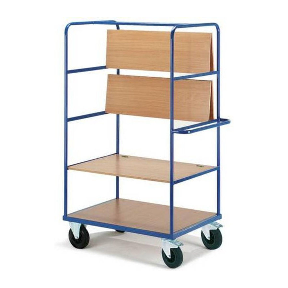Rollcart Transportsysteme Etagenwagen ROLLCART AUG 08 klappbar aus Stahl pulverbeschichtet Enzianblau B: 120 cm, T: 80 cm - Bild 3