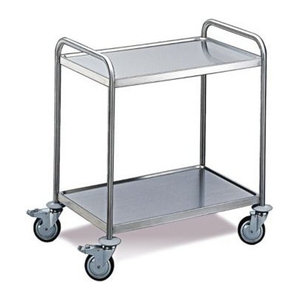 Rollcart Transportsysteme Tischwagen mit 2 Etagen aus Edelstahl B/T: 80 x 50 cm