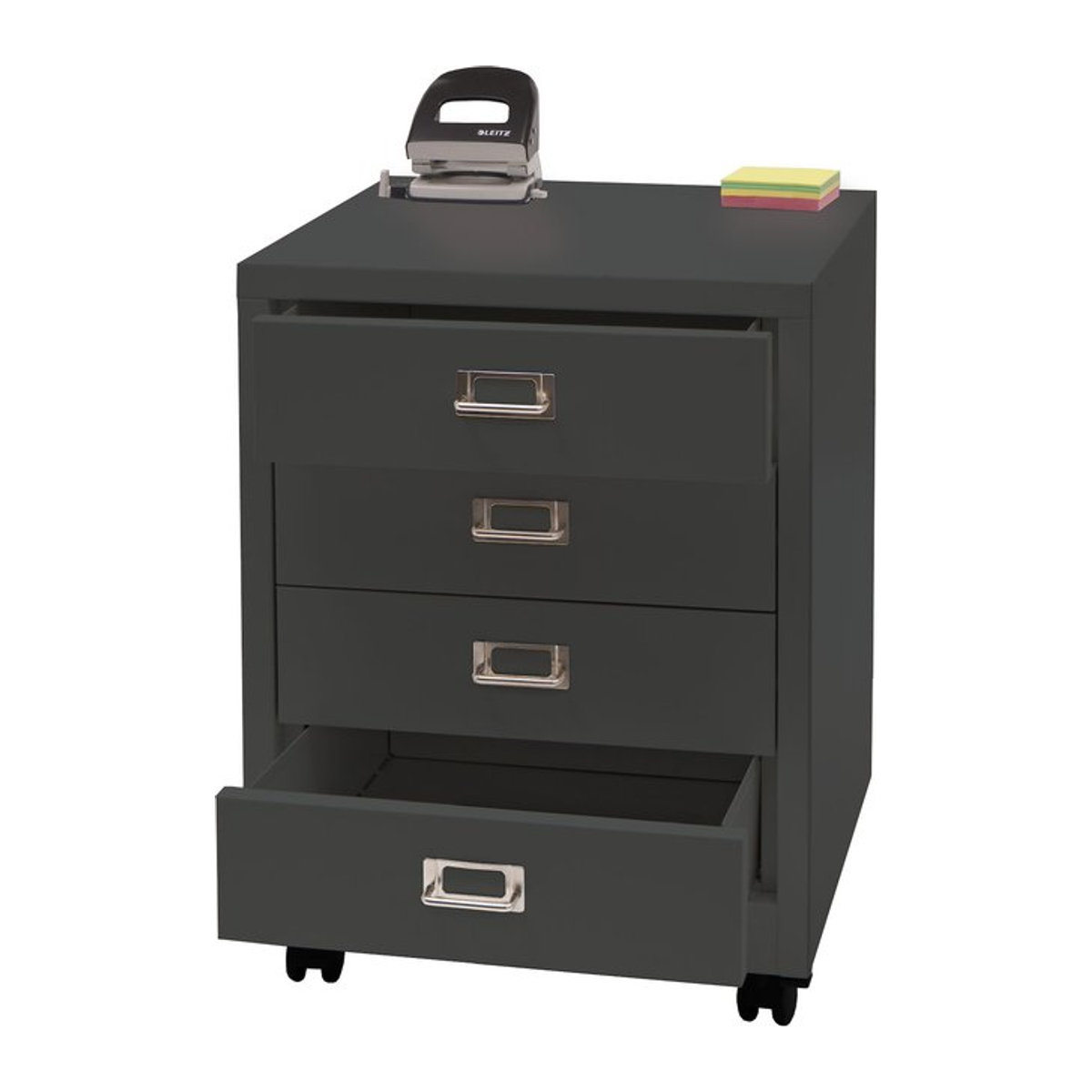 Rollcontainer MCW-L49 Schubladenschrank aus Metall mit 4 Schubladen, dunkelgrau, B/T/H: 55 x 40 x 41 cm - Bild 1