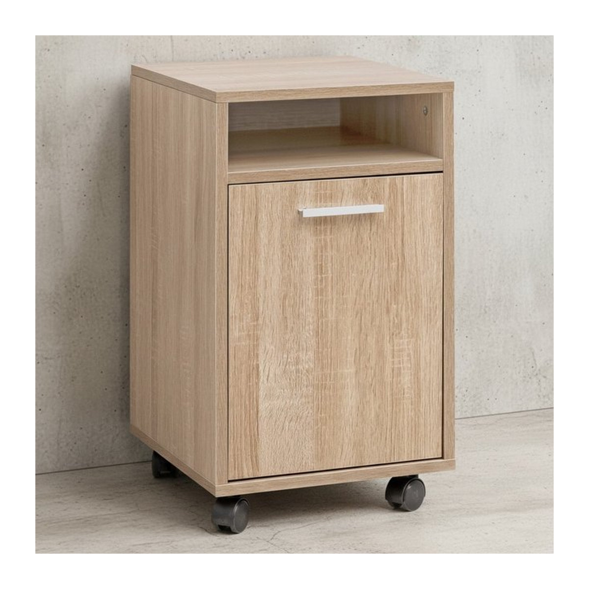 Rollcontainer OSSOLA von KADIMA DESIGN in Weiß mit 2 Drehtüren und Ablagefach im skandinavischen Design - Bild 1