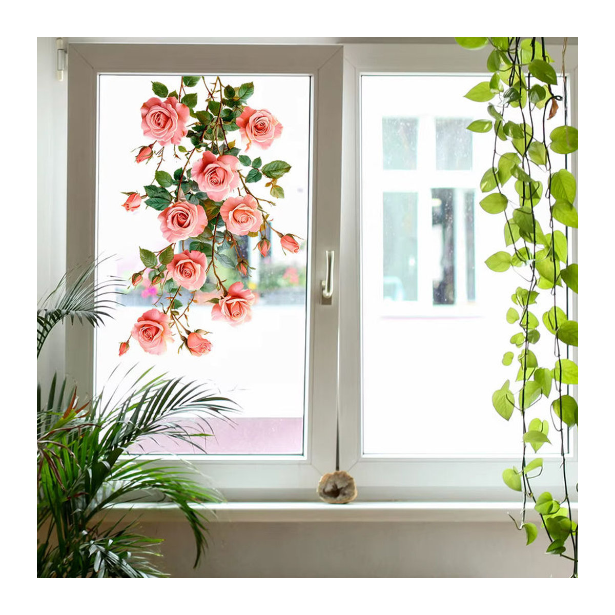 Romantischer Aquarell-Rosenglas-Wandaufkleber in Rosa für deine Wanddekoration - Bild 2