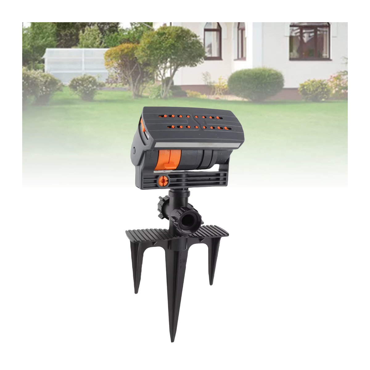 Romellar Automatischer Oszillierender Rasensprinkler mit 16 Löchern, Schwarz, Kunststoff, Rechteckig - Bild 5