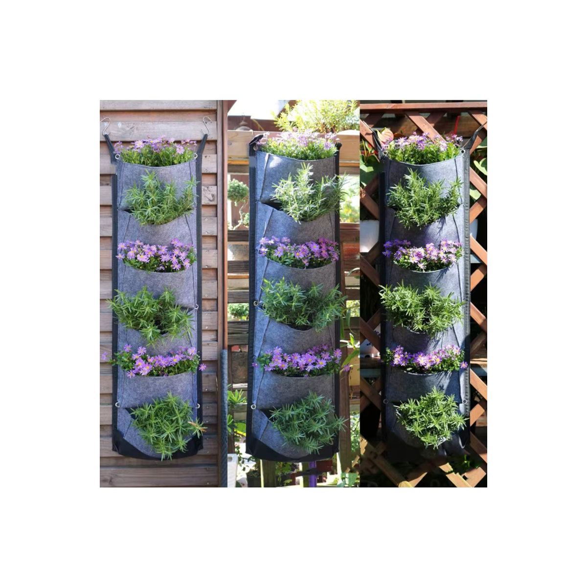 Romellar Hängende Pflanztaschen mit 6 Taschen für den vertikalen Garten - Bild 7