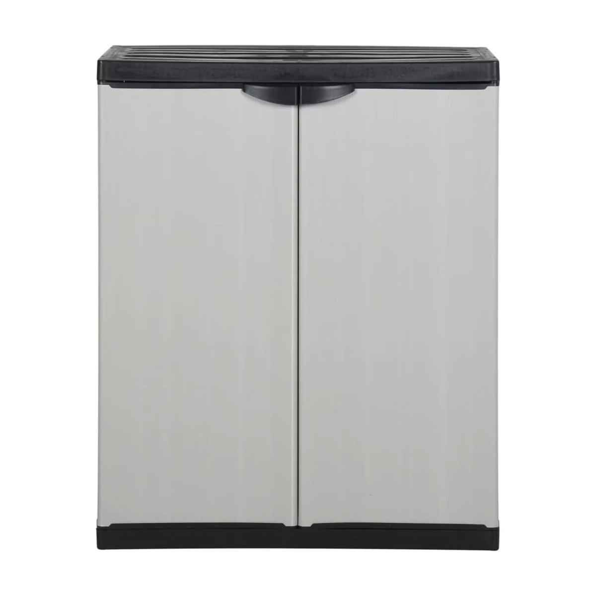 Romellar Terrassen-Gartenschrank für den Außenbereich mit 2 Türen und 1 Regal in Grau und Schwarz, B/T/H: 68 x 40 x 85 cm - Bild 2