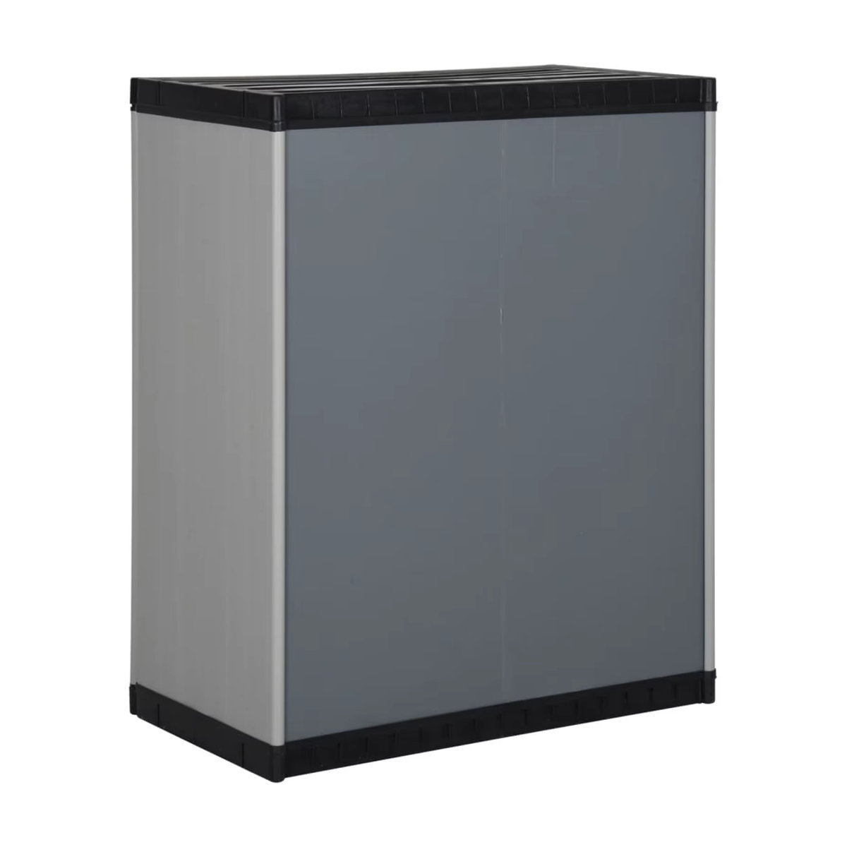 Romellar Terrassen-Gartenschrank für den Außenbereich mit 2 Türen und 1 Regal in Grau und Schwarz, B/T/H: 68 x 40 x 85 cm - Bild 3