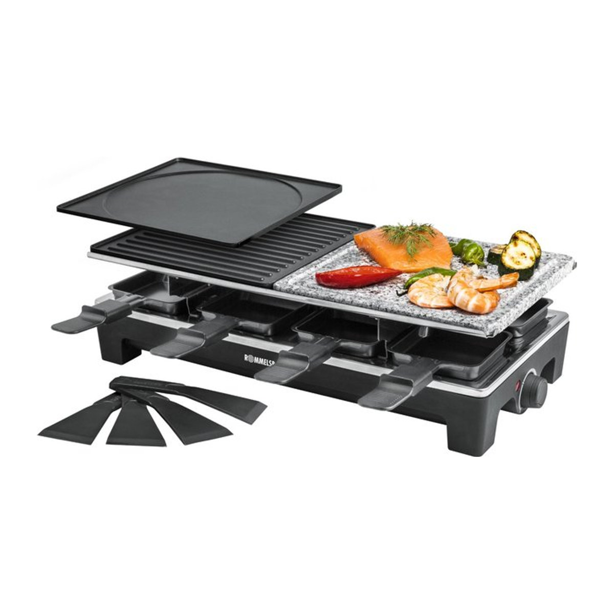 Rommelsbacher Raclettegrill RCS 1350 in Schwarz und Edelstahl - Bild 1