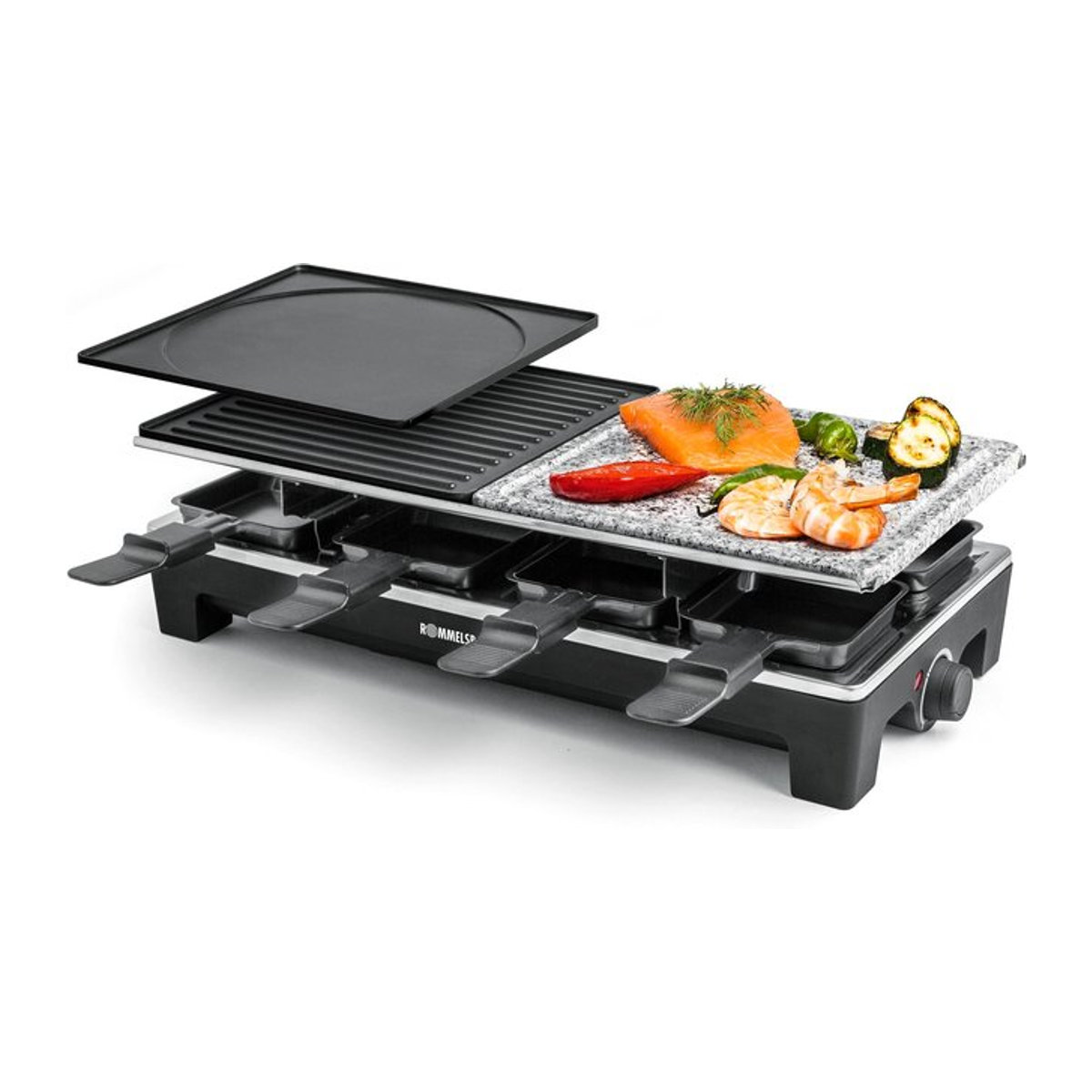Rommelsbacher Raclettegrill RCS 1350 in Schwarz und Edelstahl - Bild 2