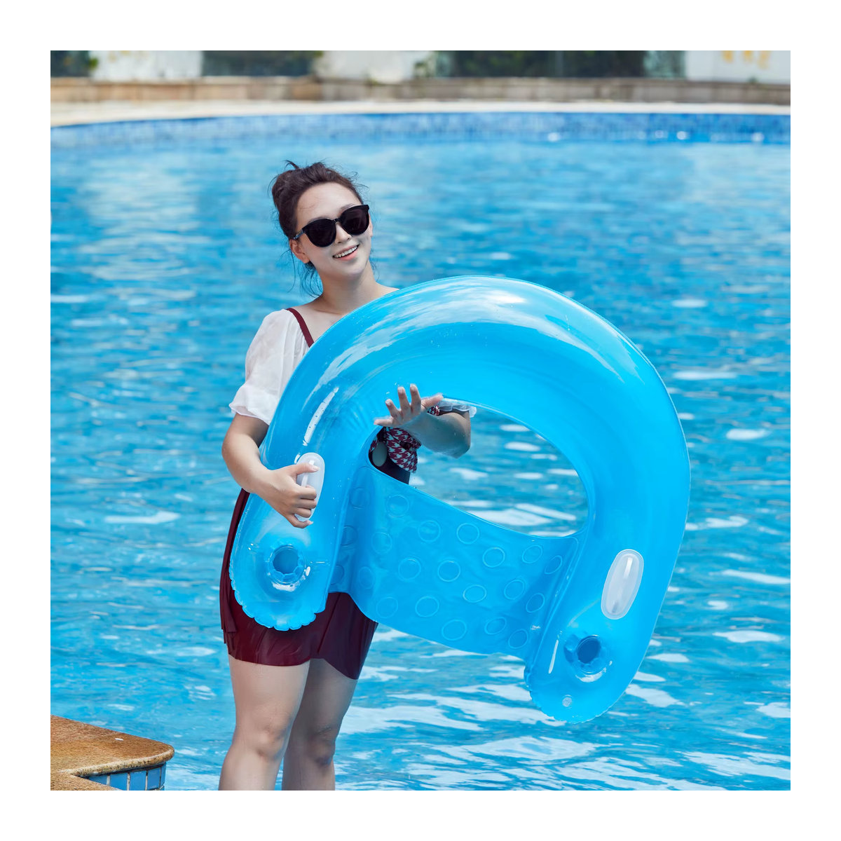 ROOXIN Wasserhängematte für Erwachsene, aufblasbare Schwimmmatratze mit Schwimmringrohr - Bild 2