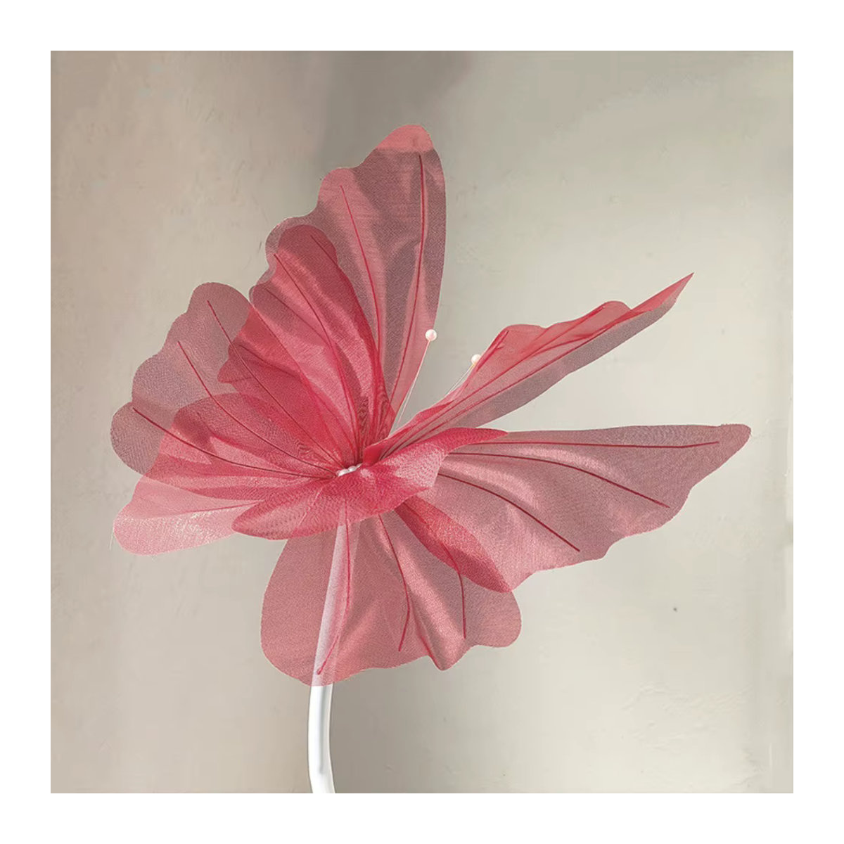 Rosa 3D Schmetterling aus Textil als hängende Dekoration für Hochzeit und Outdoor-Events, Breite: 50 cm - Bild 3